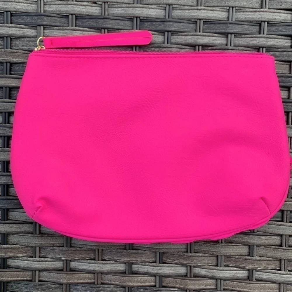 ELIZABETH Arden Hot Pink Ruched Cosmetic Case